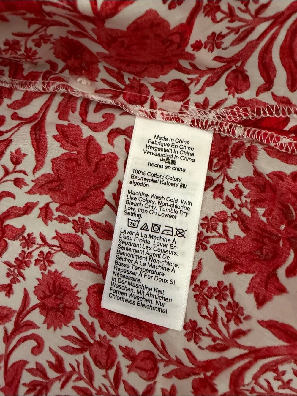 J. Crew Red and White Floral Ruffled Blouse - Picture 4 of 6